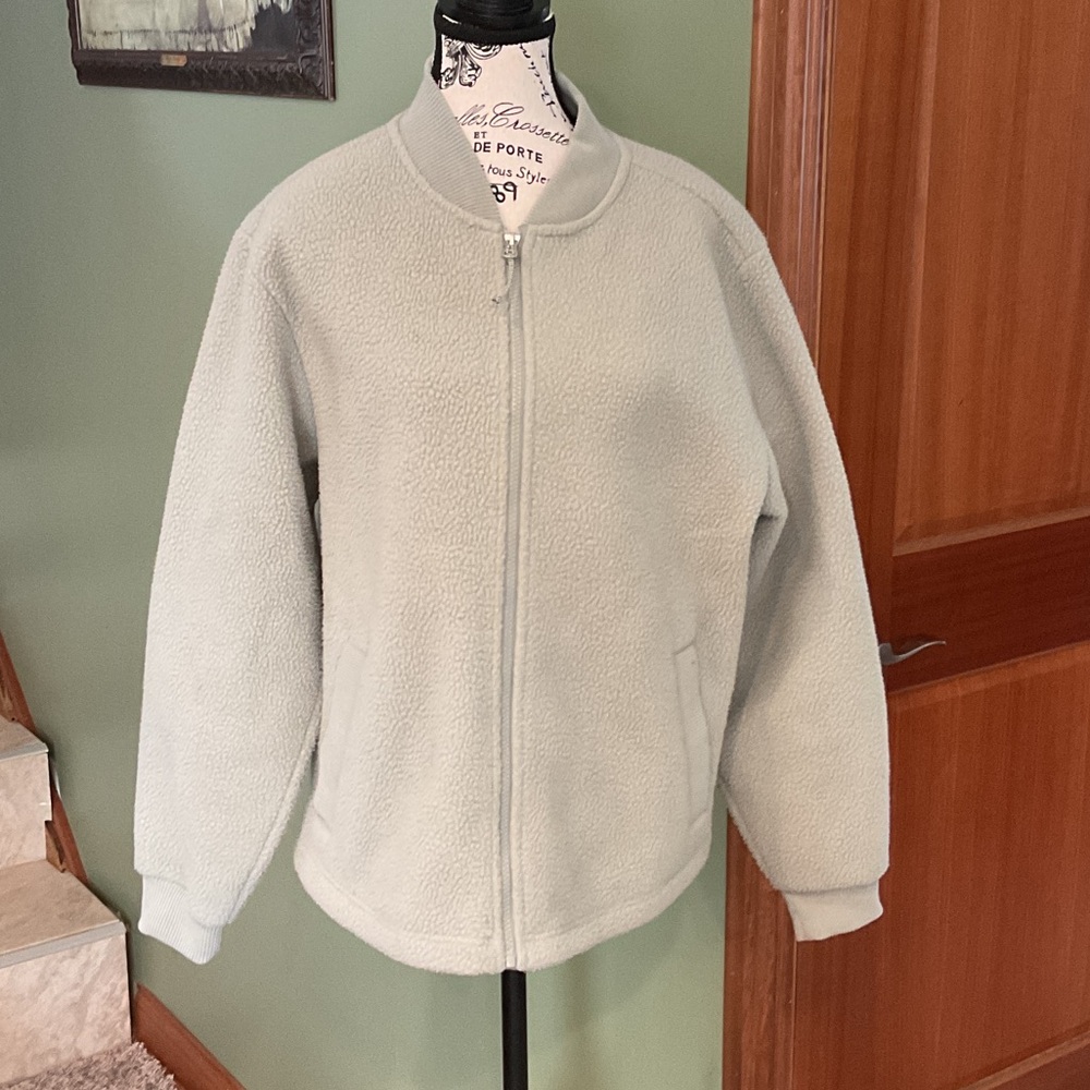 Eddie Bauer Light Green Fleece Jacket, Size M